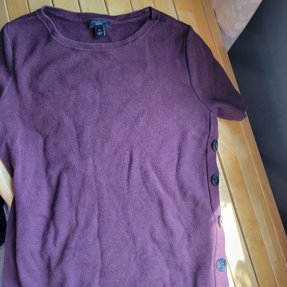 Purple Button-Detail Sweater
